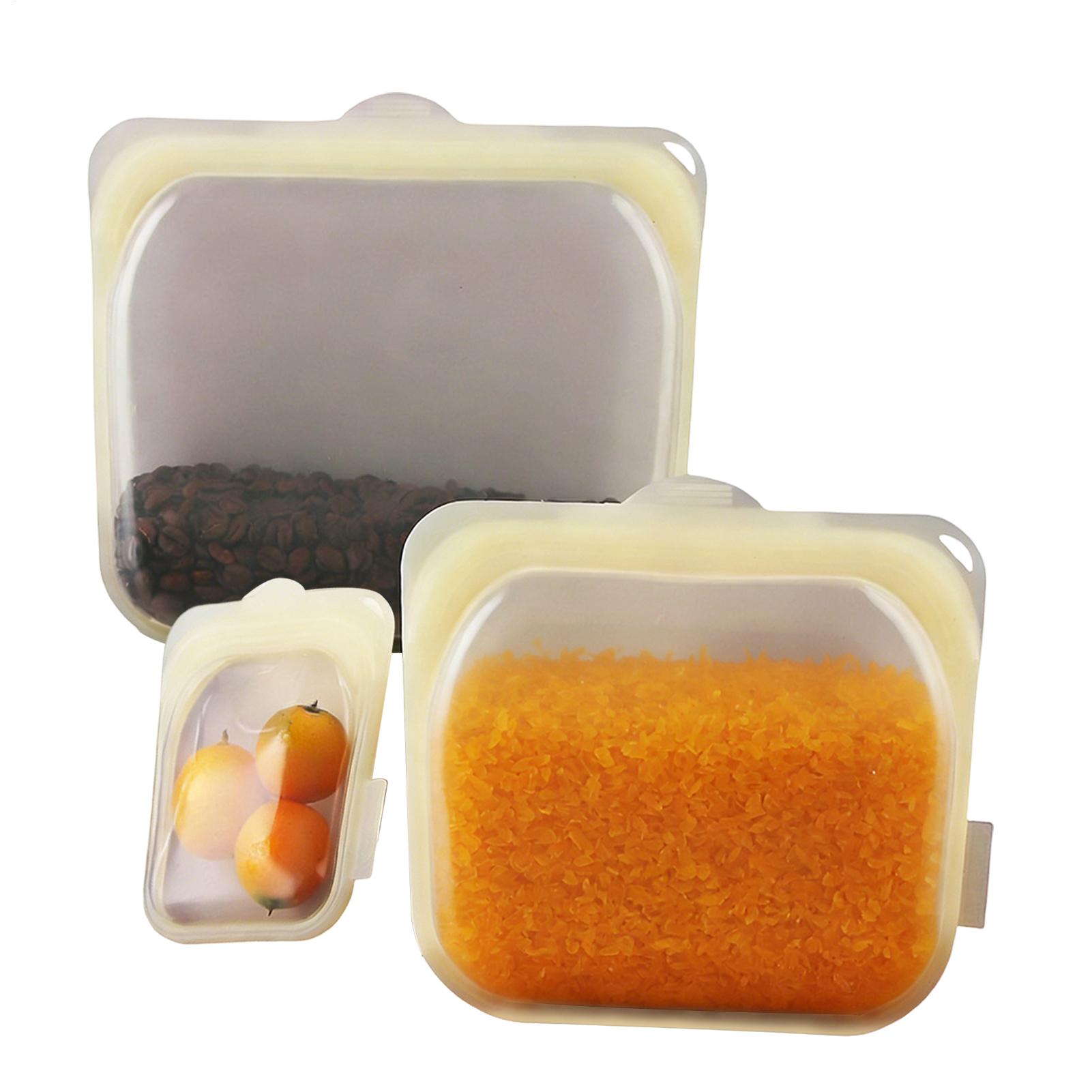 Meal Prep Freezer - Reusable Freezer Bags 3 Pieces Silicone