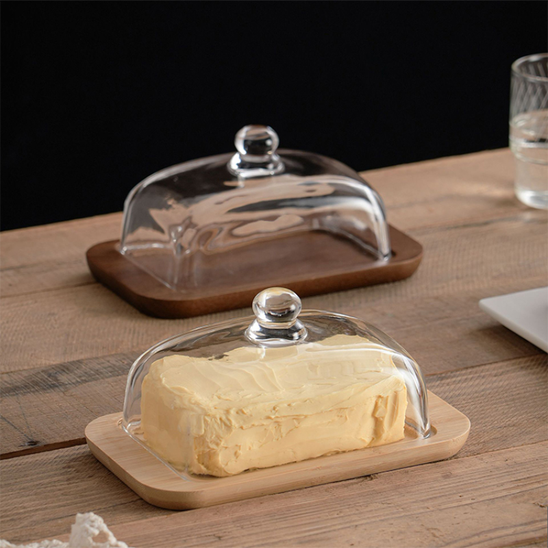 Meal Prep Organizer - Vintage Glass Butter Dish with Lid