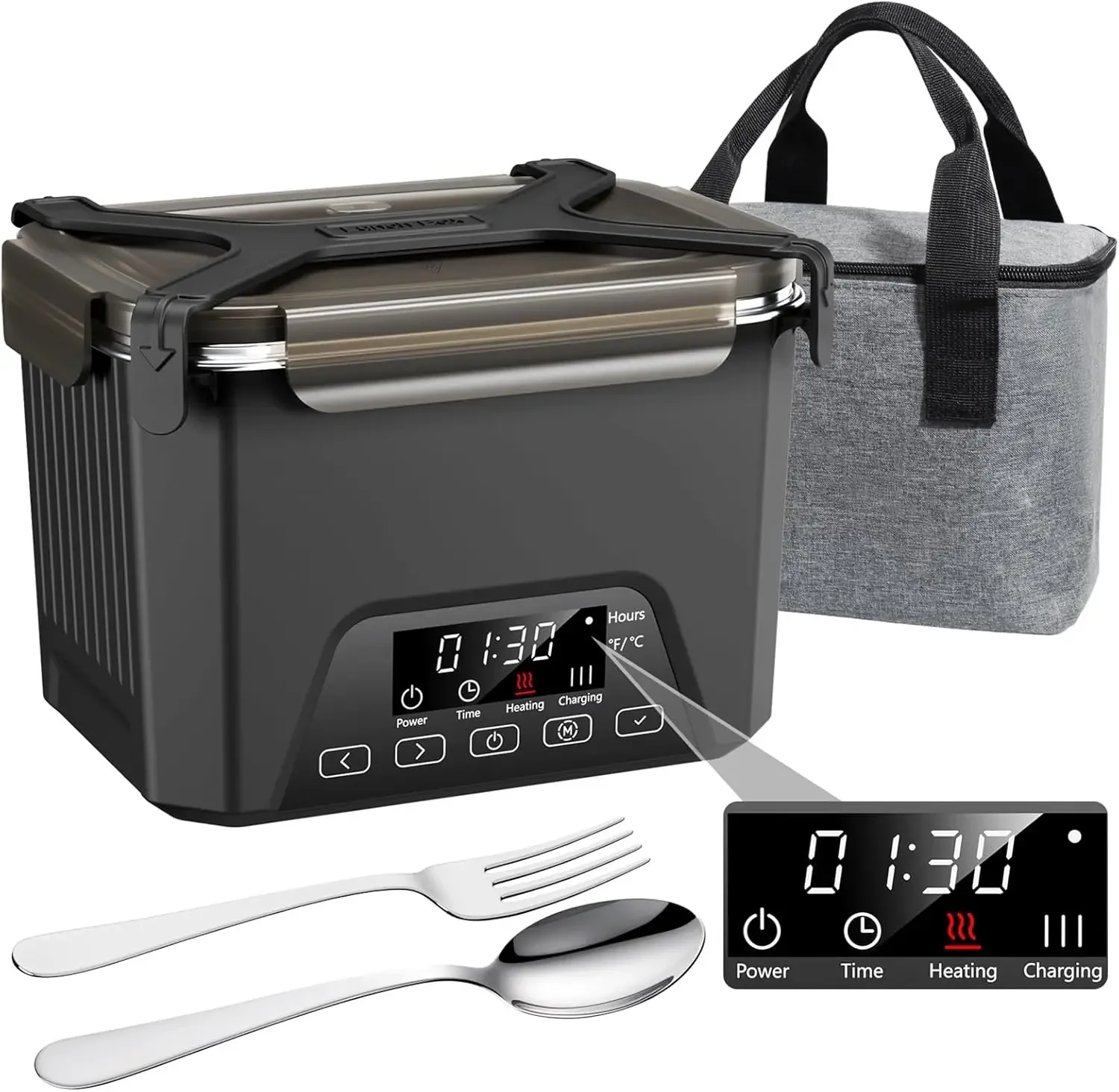 Meal Prep Lunch Boxes - Cordless Electric Lunch Box, 1.2L Self