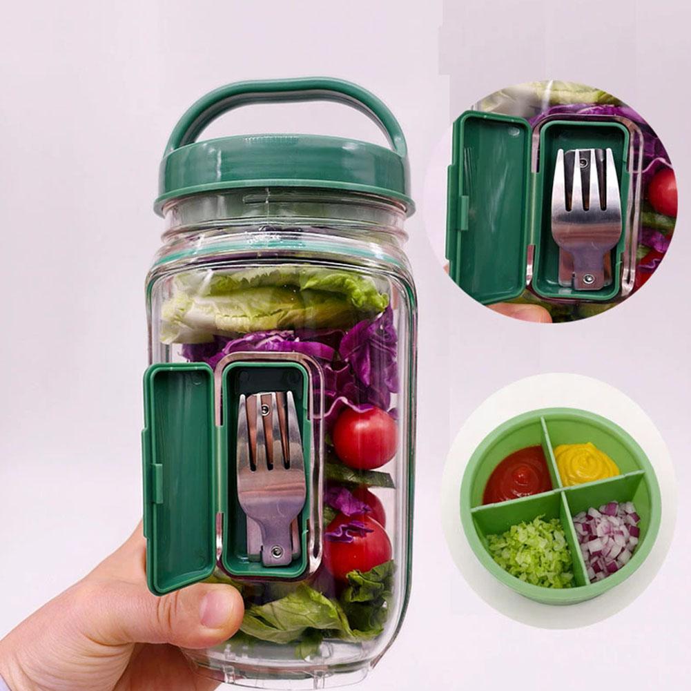 Portable Salad Container Jar w - Meal Prep Containers avis et prix