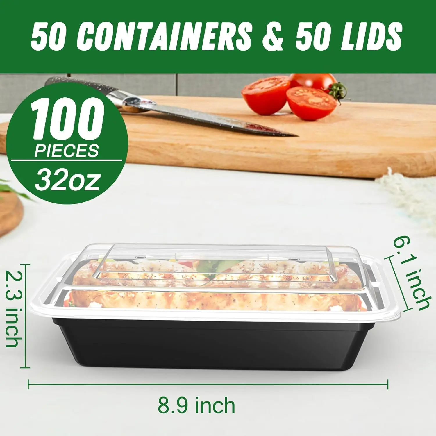 50 Pack (100-Piece) 32 oz Meal - Meal Prep Containers avis et prix