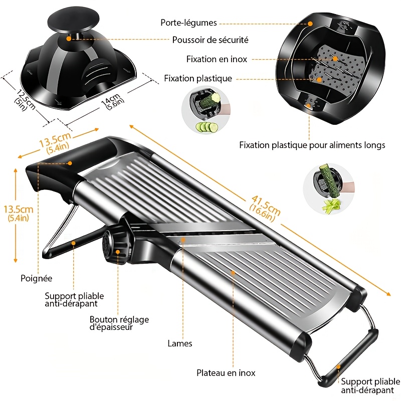Stainless Steel Mandoline Slic - Mandoline Slicer Guard avis et prix