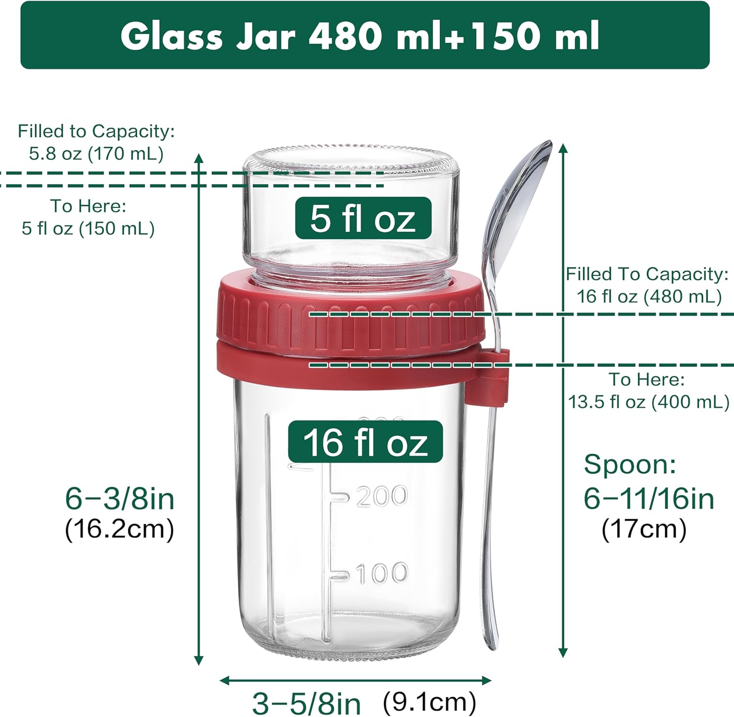 Overnight Oats Containers with - Meal Prep Yogurt Cups avis et prix