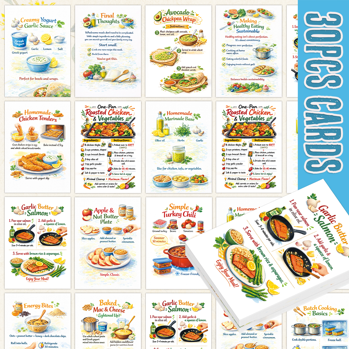 30pcs Wholesome Meals Recipe C - Meal Prep Healthy Recipes avis et prix