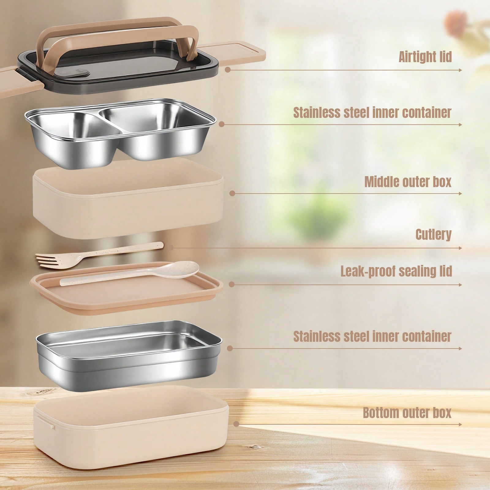 Stainless Steel 2-Layer Lunch  - Meal Prep Lunch Boxes avis et prix