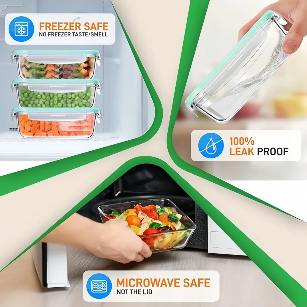 BPA-Free Glass Lunch Box Recta - Meal Prep Burrito avis et prix