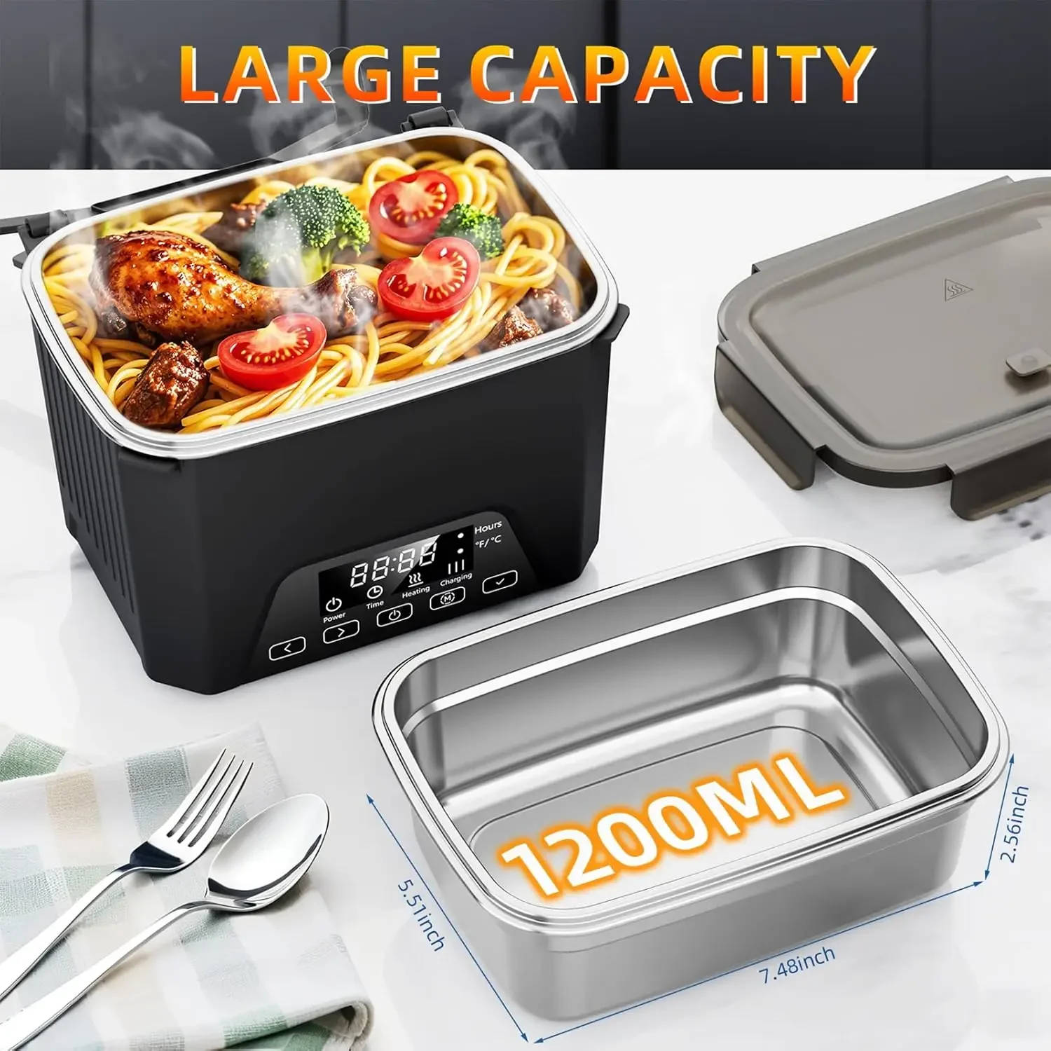 Cordless Electric Lunch Box, 1 - Meal Prep Lunch Boxes avis et prix