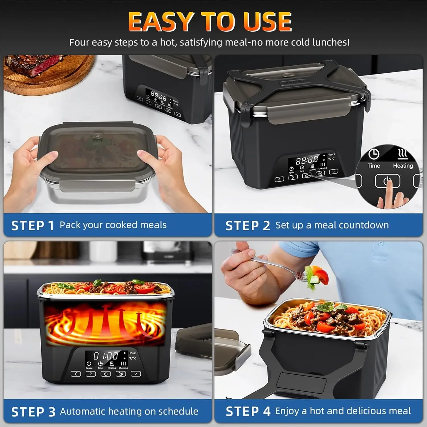 Cordless Electric Lunch Box, 1 - Meal Prep Lunch Boxes avis et prix