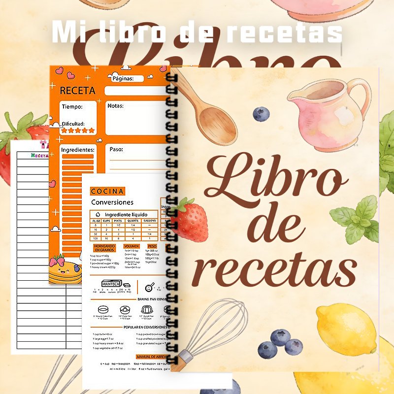 A5 Paper Spanish Recipe Book,  - Meal Prep Healthy Recipes avis et prix