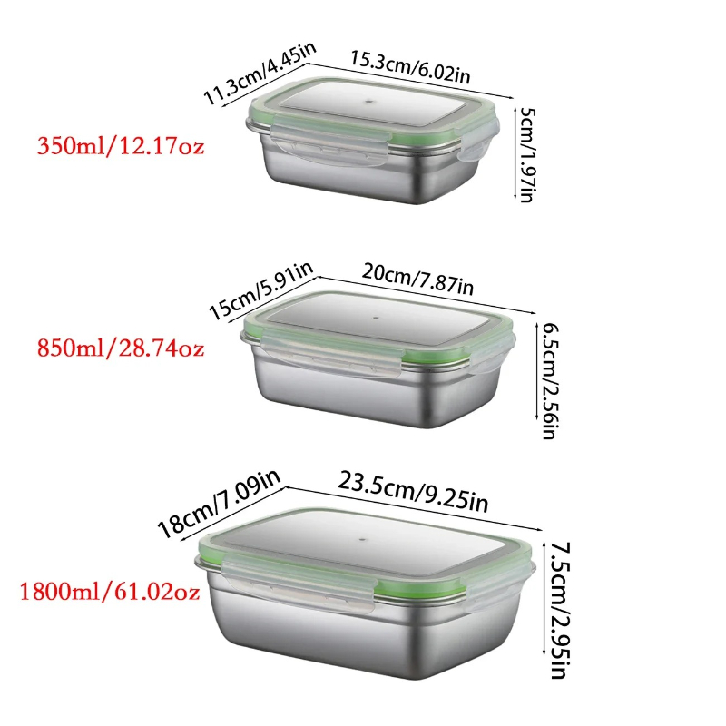 304 Stainless Steel Lunch Box  - Meal Prep Containers avis et prix