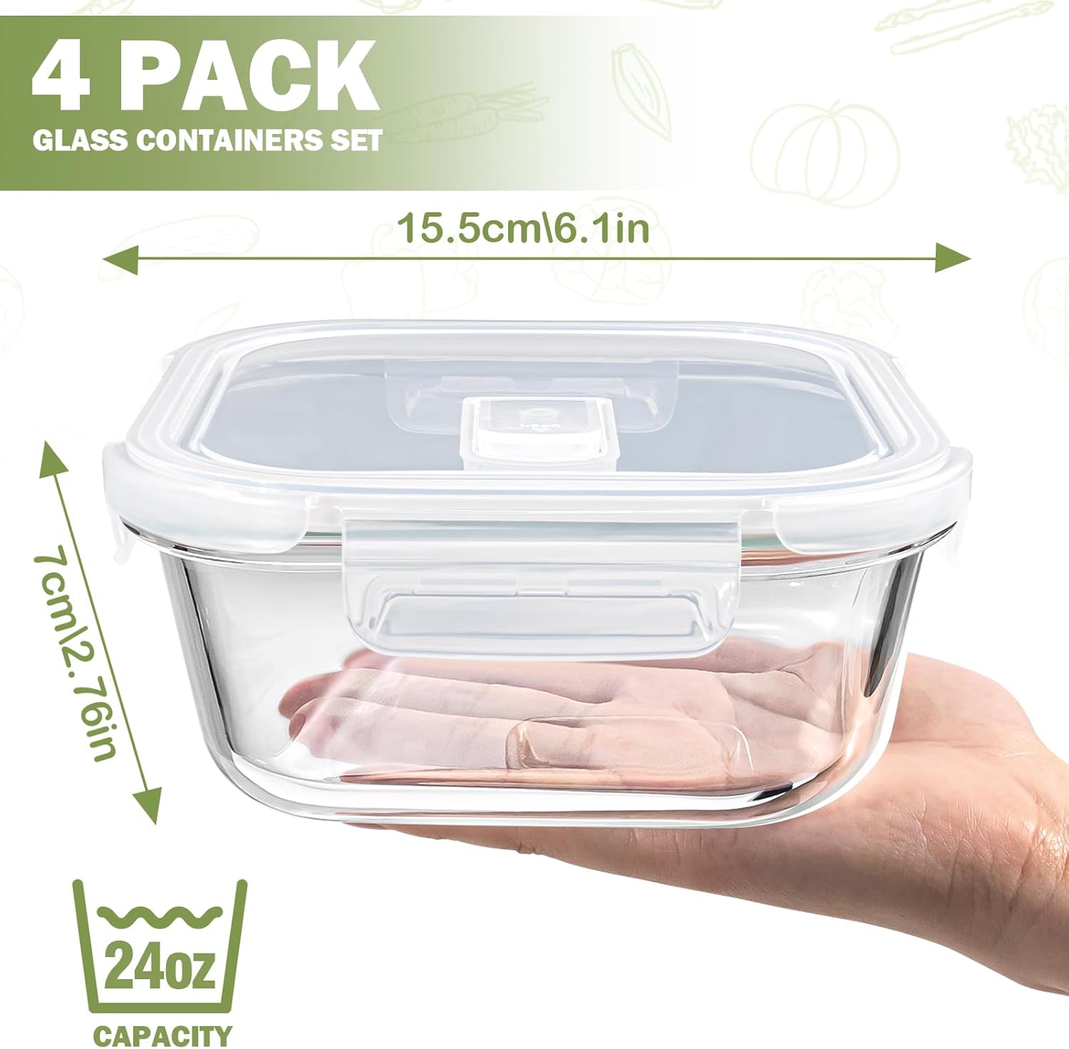 Square Glass Containers with L - Meal Prep Yogurt Cups avis et prix