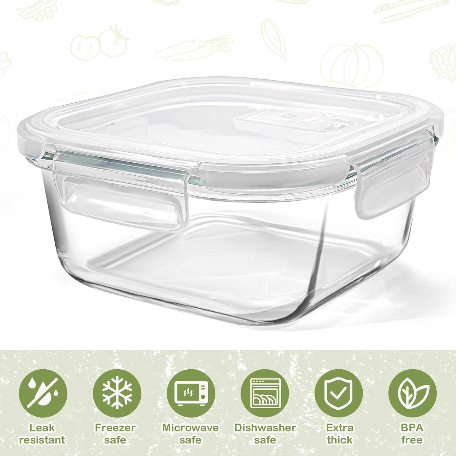 Square Glass Containers with L - Meal Prep Yogurt Cups avis et prix