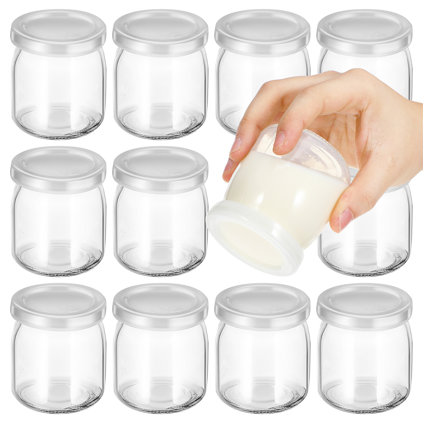 12Pcs Heat Resistant Glass Yog - Meal Prep Yogurt Cups avis et prix