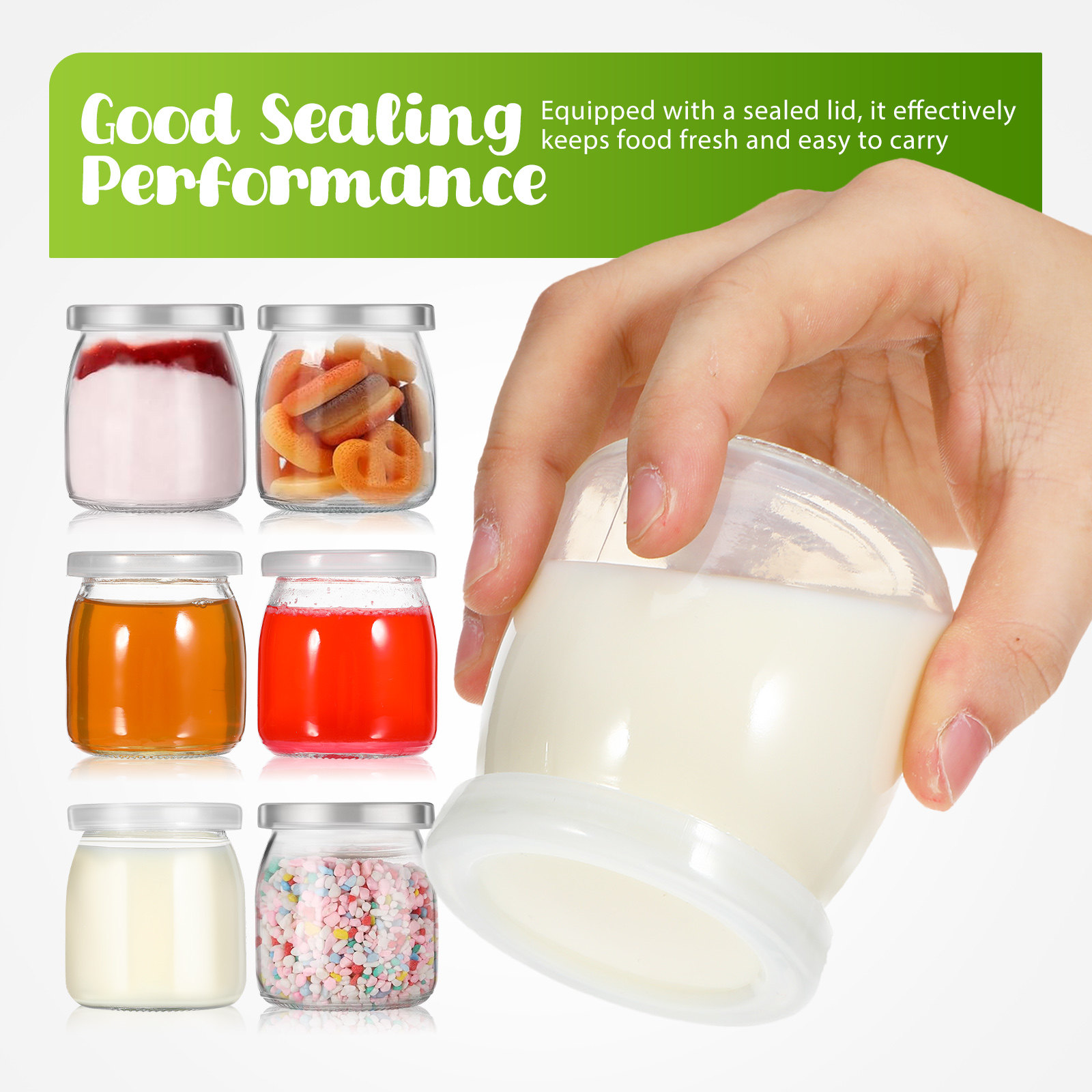 12Pcs Heat Resistant Glass Yog - Meal Prep Yogurt Cups avis et prix