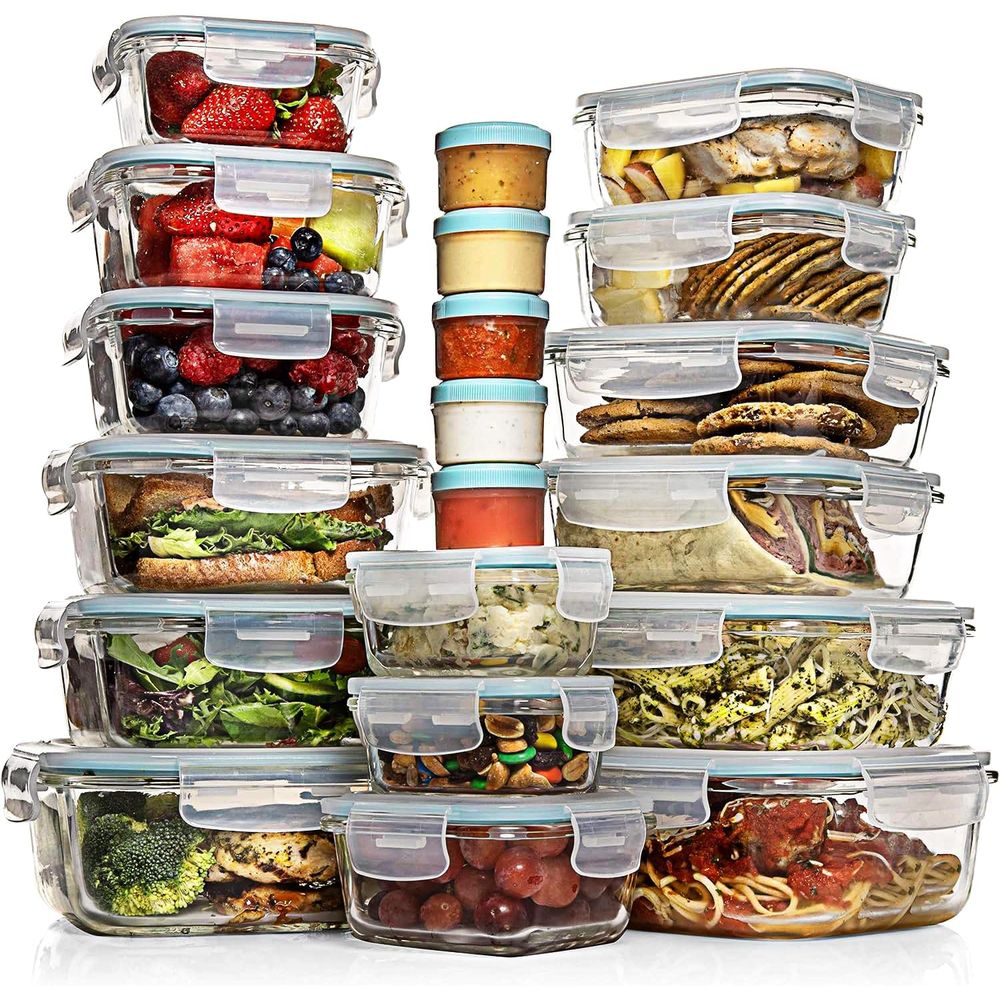 Pc Set Glass Food Storage Cont - Meal Prep Containers avis et prix