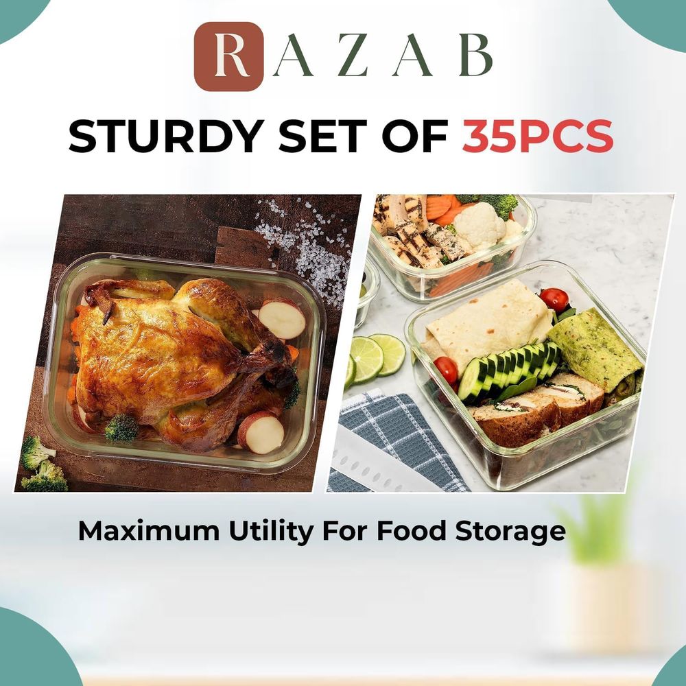 Pc Set Glass Food Storage Cont - Meal Prep Containers avis et prix