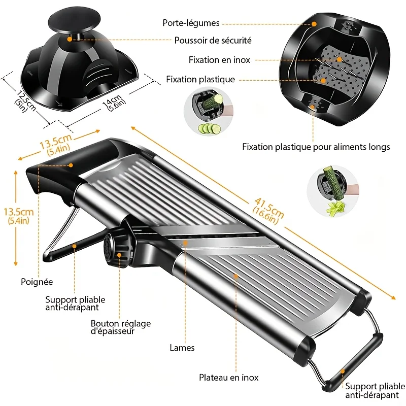 Stainless Steel Mandoline Slic - Mandoline Slicer Guard avis et prix