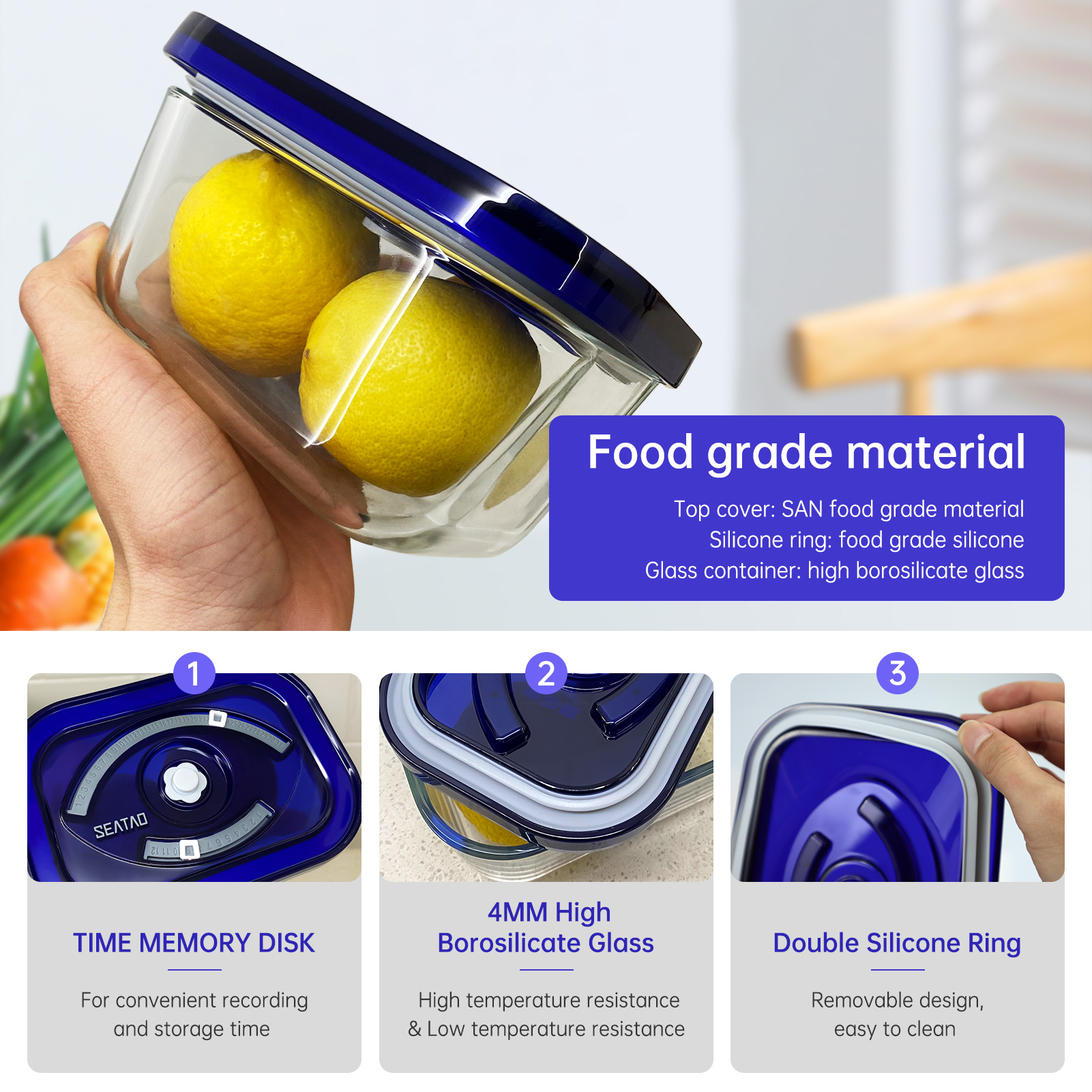 SEATAO Glass Food Storage Cont - Meal Prep Freezer avis et prix