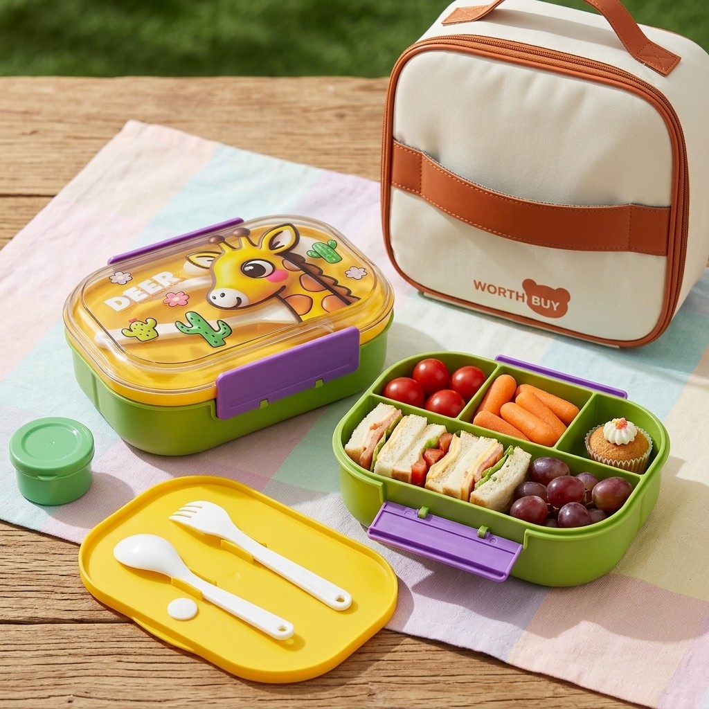 Cute Kids Bento Box 4 Compartm - Meal Prep Lunch Boxes avis et prix