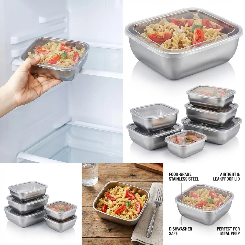 5PCS Stainless Steel Food Stor - Meal Prep Lunch Boxes avis et prix